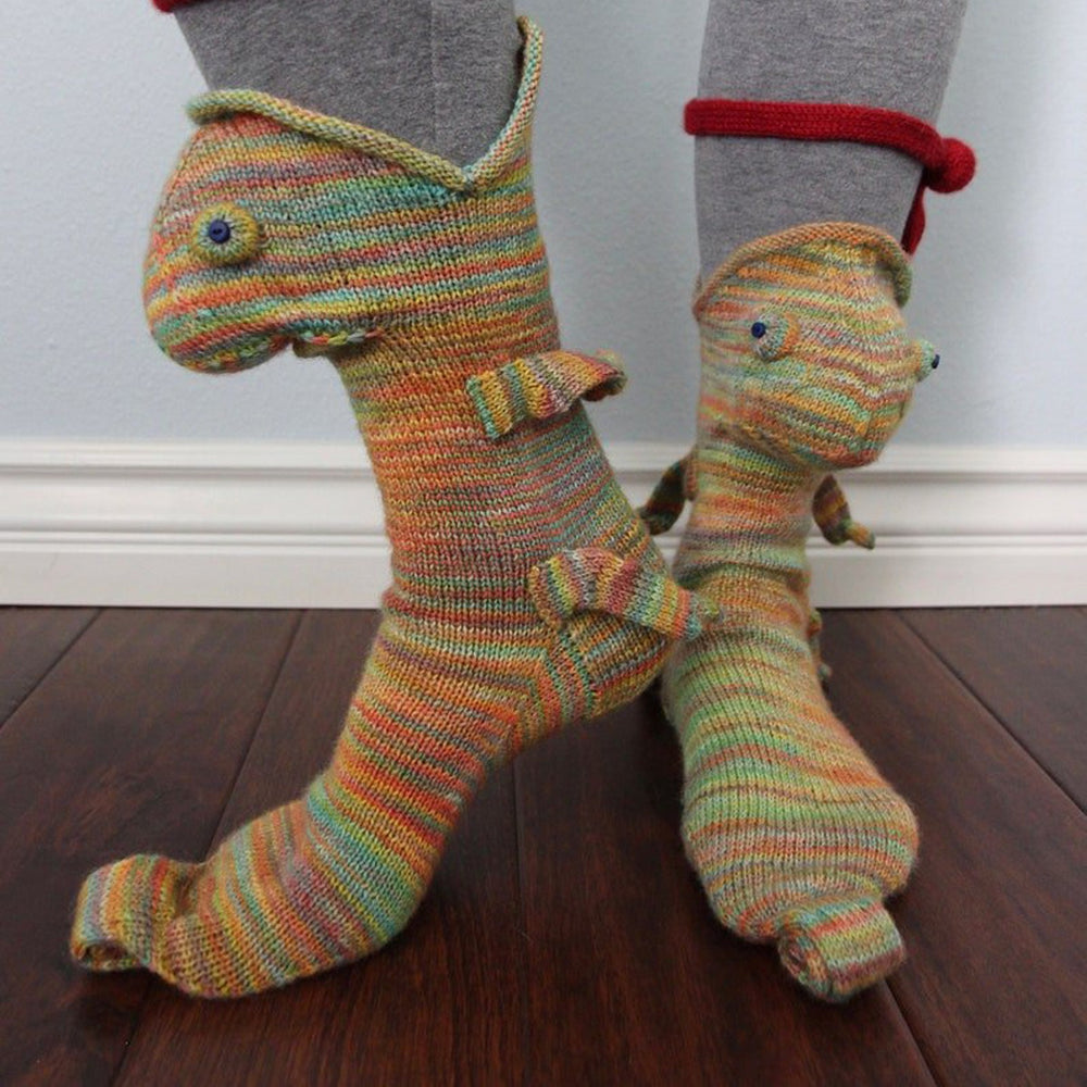 Chaussettes tricotées à la mode et créatives en forme d'animal mi-mollet