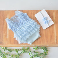 Lace Pleated Jumpsuit Newborn Baby Photography Suit
