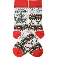 Season To Rock The Ugly Christmas Socks Socks
