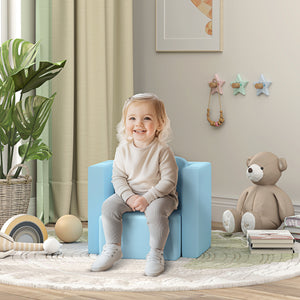 2-in-1 Convertible Table And Chair Set For Boys Girls For Boys Girls, Light Blue