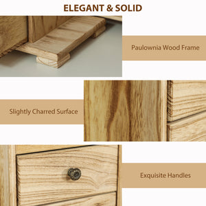 4-Tier Wooden Jewelry Box For Women, Jewelry Organizer With Mirror And 2 Drawers For Rings Earrings Necklaces, Brown