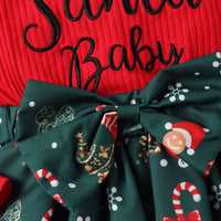 Santa Baby Ruffled Romper Skirt (Baby)