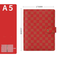 Loose-leaf Book High-grade Leather Cover Checkered Notebook Book
