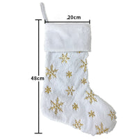 Metallic Snowflake Embroidered Christmas Stockings
