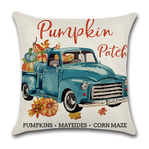 Pillowcase Linen Pumpkin Cartoon Car Thanksgiving Wreath