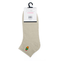 Low Cut Cactus Embroidery Ribbed Socks
