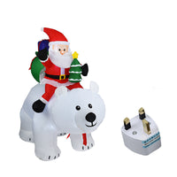 Papá Noel inflable montando oso Polar 2M inflable de Navidad decoración de jardín interior y exterior
