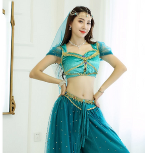 Costume de Cosplay Jasmine, Costume de princesse de danse du ventre, Costume de spectacle