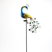 Lámpara decorativa enchufable con adorno de arte del hierro artesanal de pavo real Solar
