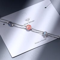Gradient Blue Moonlight Strawberry Crystal Simple Design Bracelet
