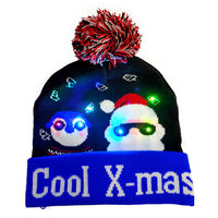Sweater Knitted LED Christmas Light Up Beanie Hats
