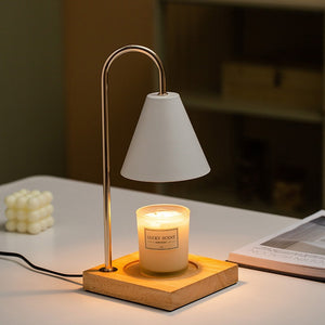 Lámpara de cera derretida de aromaterapia, luz nocturna de atmósfera de madera