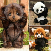 Cotton Plush Doll Black Bear Raccoon Toy