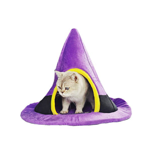 Halloween Witch Hat Cat Bed Nest