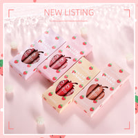 3 Strawberry Set Box Velvet Mist Matte Lip Glaze Lipstick
