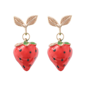 Strawberry Earrings S925 Silver Needle Earrings