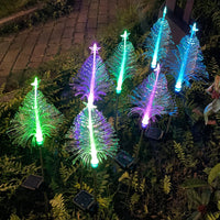 Fiber Optic Christmas Trees Solar Outdoor Stake Lights
