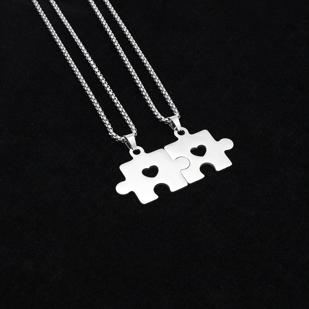 Couple Puzzle Love Necklace