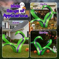 2 Pack Halloween Inflatable Octopus Tentacles Outdoor Decorations, Blow Up Hanging Decoration With Built-in LED Lights, Striking Window Decor For Halloween Party Outdoor Yard Garden Lawn