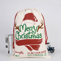 Candy Color Striped Christmas Cotton Drawstring Gift Bags
