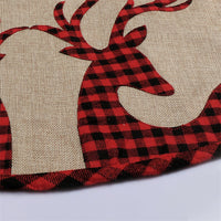 Plaid Reindeer Linen Tree Skirt
