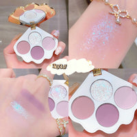 Sea Shell 4-Colors Eyeshadow Palette Mirror Compact

