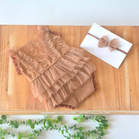 Lace Pleated Jumpsuit Newborn Baby Photography Suit
