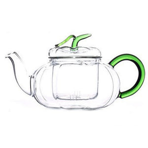 Service à thé en verre à rayures citrouille, bouilli parfumé