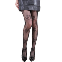 Halloween Spider Web Leopard Print Fishnet Stockings
