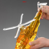 Transparent Glass Jar Helicopter Wine Bottle