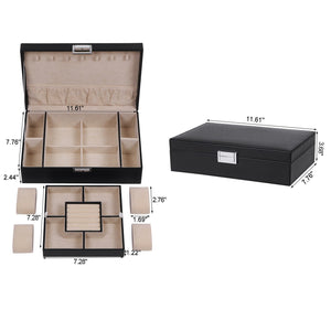 Jewelry Box With 4 Compartments Detachable Combination Tray Jewelry Storage Gift Box