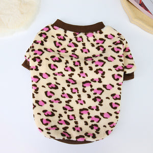 Leopard Print Fuzzy Dog Sweatshirt