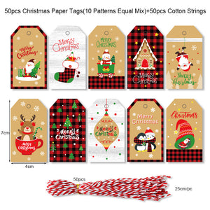 Kraft Paper Christmas Printed Gift Tags