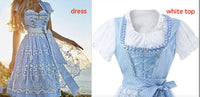 Halloween Munich German Beer Garden Long Short-sleeved Printed Lace-up Oktoberfest Dress
