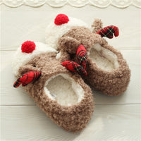 Fuzzy Reindeer Slippers
