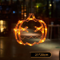 Halloween Window Hanging LED Lights Spider Pumpkin Hanging Ghost Horror Atmosphere Lights Holiday Party Decorative Lights Home Decor
