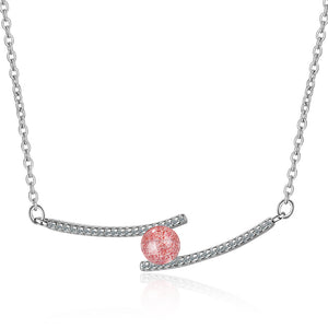 Simple Strawberry Crystal Necklace