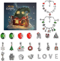 New Christmas Advent Countdown Calendar Gift Box DIY Bracelet
