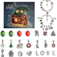 New Christmas Advent Countdown Calendar Gift Box DIY Bracelet