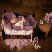 Newborn Baby Photography Props Full Sleeves Romper Outfits With Hat For Infant Toddler Studio
