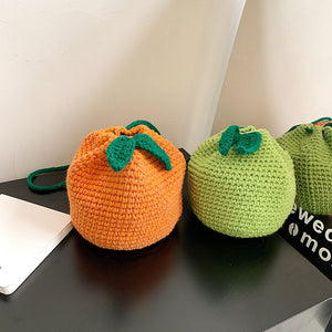 INS Pure Handmade Wool Hook Woven Bag For Children's Crossbody