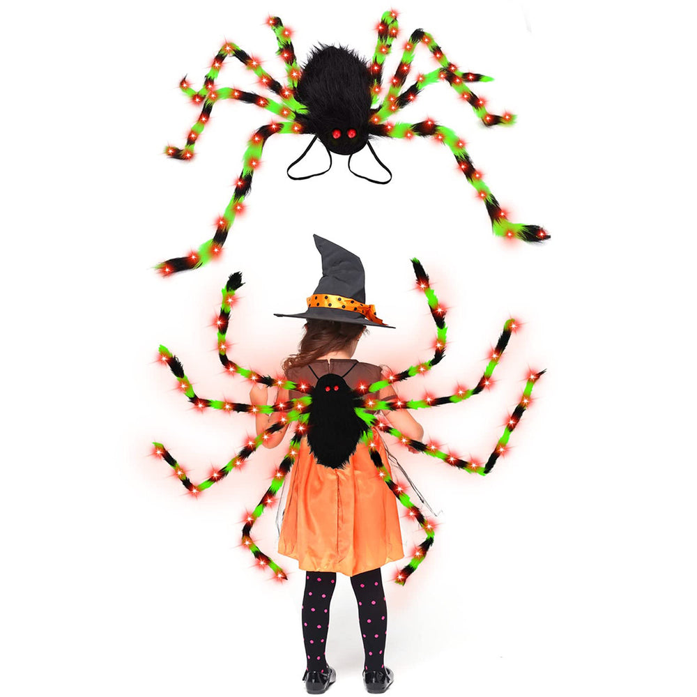 Halloween Spider Backpack Nine LED Modes Plush