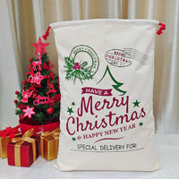 Christmas Canvas Double Drawstring Gift Bags
