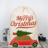 Candy Color Striped Christmas Cotton Drawstring Gift Bags
