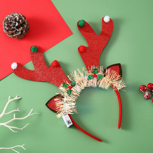 Bandeau de cheveux de noël, bandeau lumineux, arbre de noël, flocon de neige, corne de cerf, lumière clignotante, couvre-chef, cadeau de joyeux noël