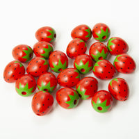 Colorful Strawberry Wood Beads