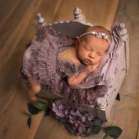 Lace Pleated Jumpsuit Newborn Baby Photography Suit
