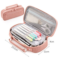 Women's Simple Multifunctional Double-layer Large Capacity Pencil Pouch