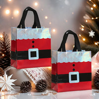Christmas Gift Bags With Handles, Non-woven Fabric Bag, Santa Suit Design (30 Pcs)