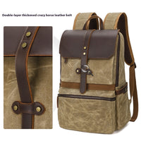 Waterproof Batik Canvas & Leather Men's Backpack
